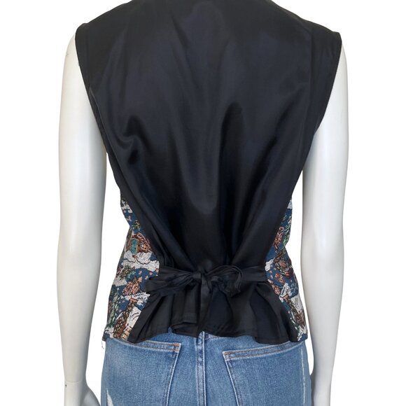 Vintage 90s Christmas Village Embroidered Cottagecore Retro Vest Large Kitschy - Picture 9 of 12